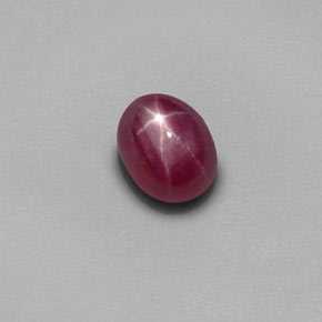 Rubino stellato Rosso tendente al rosa naturale da 1.65 ct, Taglio ovale, Opaco