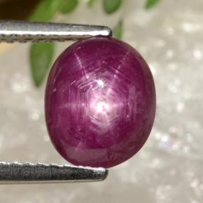 Rubino stellato naturale rosso da 3,41 ct, taglio ovale, opaco