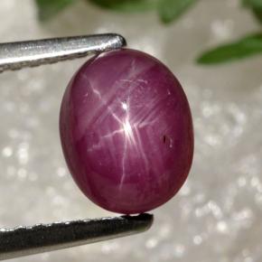 Rubino stellato naturale rosso da 2,14 ct, taglio ovale, traslucido