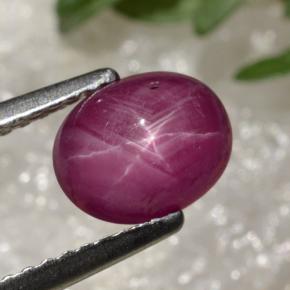 Rubino stellato naturale rosso da 2,14 ct, taglio ovale, traslucido