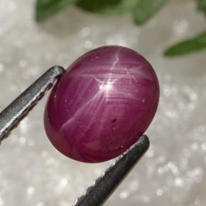 Rubino stellato naturale rosso da 2,14 ct, taglio ovale, traslucido