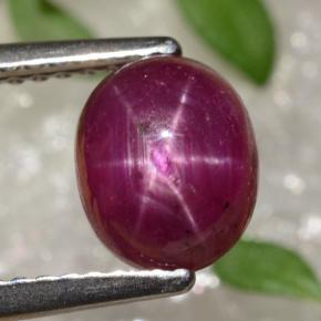 Rubino stellato naturale rosso da 2,91 ct, taglio ovale, opaco