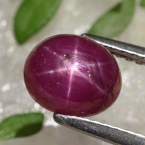 Rubino stellato naturale rosso da 2,91 ct, taglio ovale, opaco