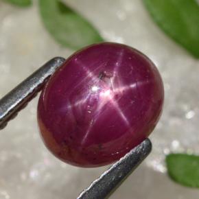 Rubino stellato naturale rosso da 2,91 ct, taglio ovale, opaco
