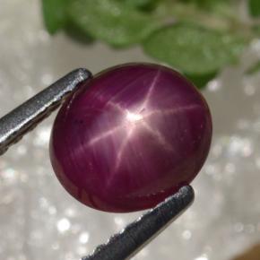Rubino stellato Rosso violaceo naturale da 1.82 ct, Taglio ovale, Traslucido