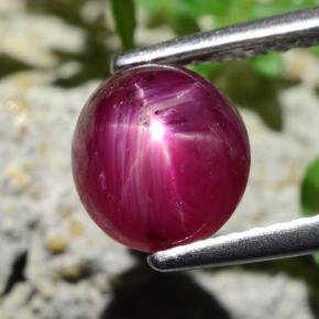 Rubino stellato naturale rosso da 2,27 ct, taglio ovale, traslucido
