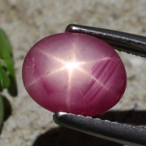 Rubino stellato naturale rosso da 3,05 ct, taglio ovale, opaco