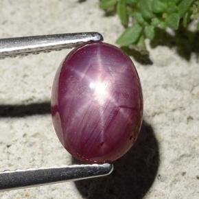 Rubino stellato naturale rosso da 2,68 ct, taglio ovale, opaco