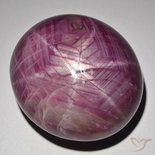 Rubino Stellato Viola rossastro naturale da 127.45 ct, Ovale, Opaco