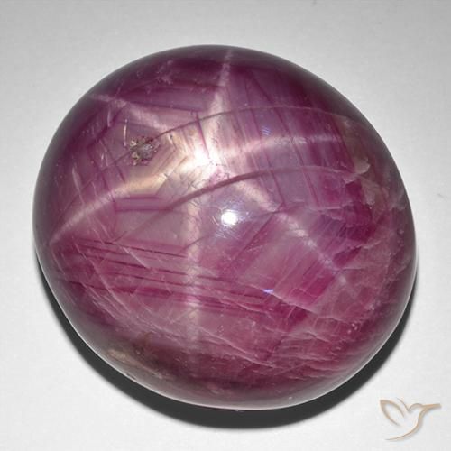 Rubino stellato Viola rossastro naturale da 127.68 ct, Taglio ovale, Opaco