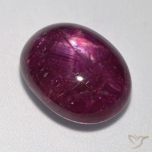 Rubino stellato Rosso lampone naturale da 11.08 ct, Taglio ovale, Opaco