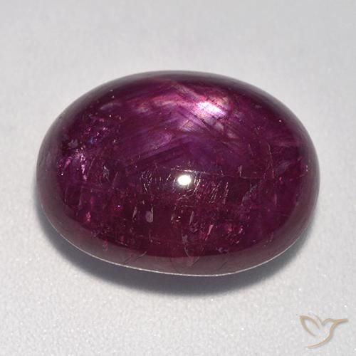 Rubino stellato Rosso lampone naturale da 11.08 ct, Taglio ovale, Opaco