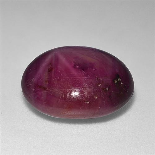 Rubino stellato naturale rosso da 13,24 ct, taglio ovale, opaco