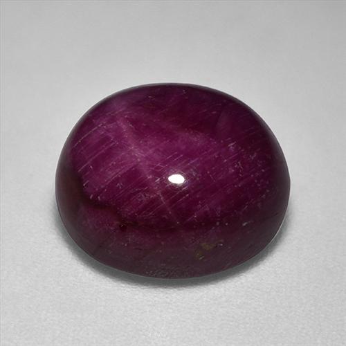 Rubino Stellato Rosso scuro naturale da 9.87 ct, Ovale, Opaco