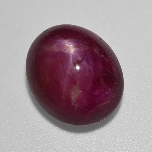 Rubino stellato naturale rosso da 12,01 ct, taglio ovale, opaco