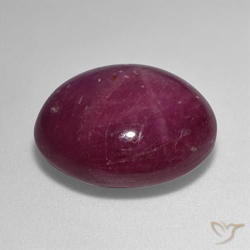 Rubino Stellato Rosso scuro naturale da 13.67 ct, Ovale, Opaco