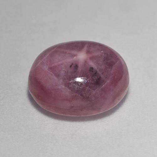 Rubino stellato Viola medio-scuro naturale da 6.54 ct, Taglio ovale, Opaco
