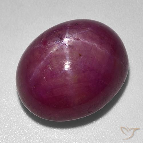 Rubino stellato Rosso scuro naturale da 24.47 ct, Taglio ovale, Opaco