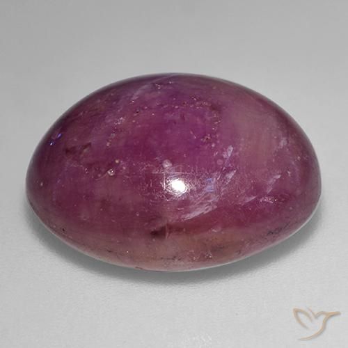 Rubino Stellato Rosso viola naturale da 23.39 ct, Ovale, Opaco