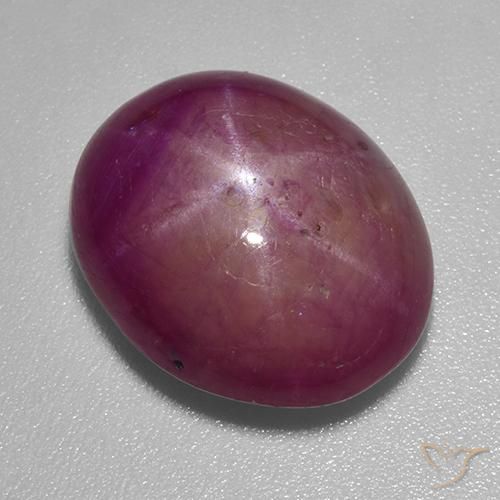 Rubino Stellato Viola medio naturale da 12.28 ct, Ovale, Opaco