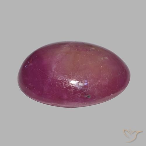 Rubino Stellato Viola medio naturale da 12.28 ct, Ovale, Opaco