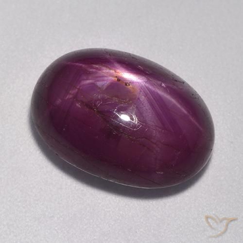 Rubino Stellato Viola medio-scuro naturale da 11.13 ct, Ovale, Opaco