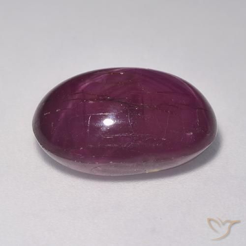 Rubino Stellato Viola medio-scuro naturale da 11.13 ct, Ovale, Opaco