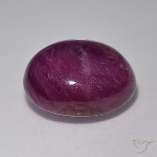 Rubino Stellato Viola scuro naturale da 11.57 ct, Ovale, Opaco