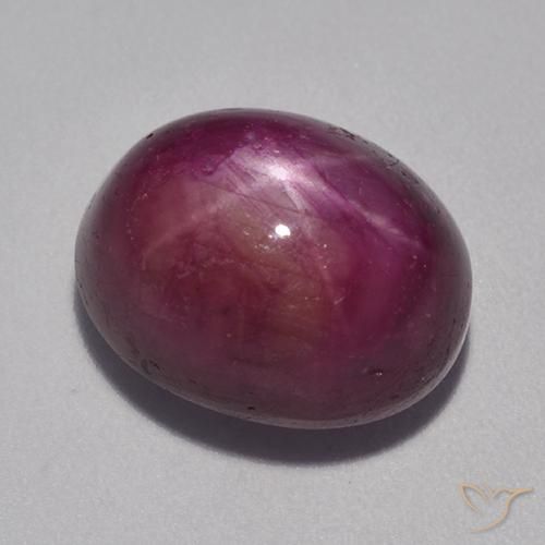 Rubino Stellato Viola medio-scuro naturale da 12.53 ct, Ovale, Opaco