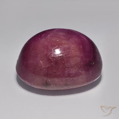 Rubino Stellato Viola medio-scuro naturale da 12.53 ct, Ovale, Opaco