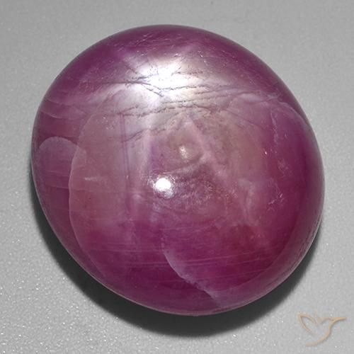 Rubino Stellato Viola medio-scuro naturale da 53.60 ct, Ovale, Opaco