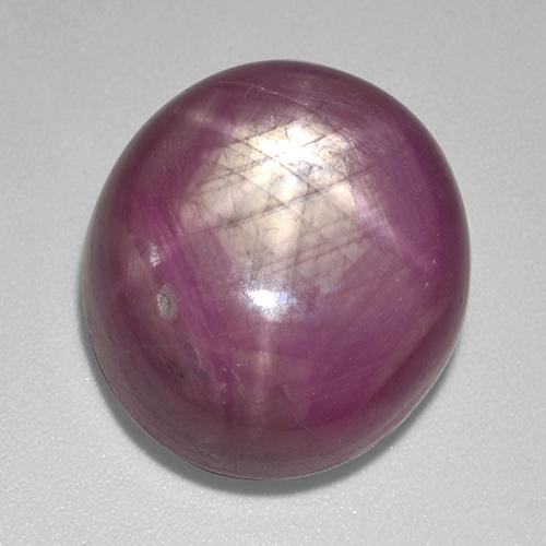Rubino Stellato Viola rossastro naturale da 32.18 ct, Taglio ovale, Opaco