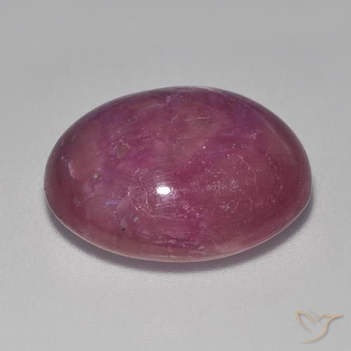 Rubino Stellato Viola medio-scuro naturale da 15.55 ct, Ovale, Opaco
