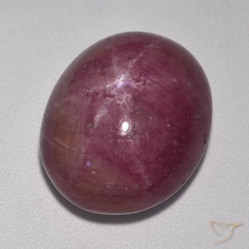 Rubino Stellato Viola rossastro naturale da 20.12 ct, Ovale, Opaco