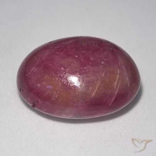 Rubino Stellato Viola rossastro naturale da 20.12 ct, Ovale, Opaco