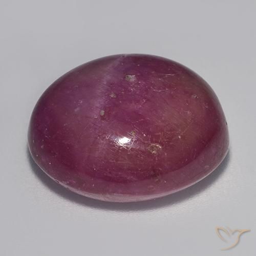 Rubino Stellato Viola medio-scuro naturale da 21.95 ct, Ovale, Opaco