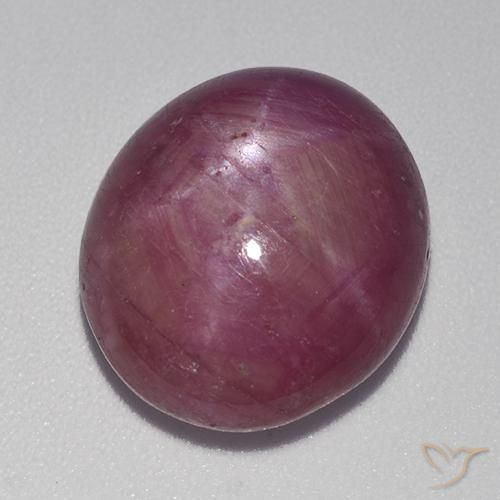 Rubino Stellato Viola rossastro naturale da 12.36 ct, Ovale, Opaco