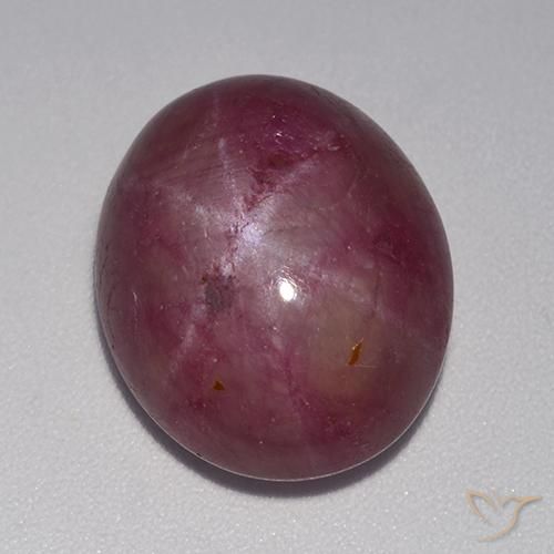 Rubino Stellato Viola medio-scuro naturale da 14.78 ct, Ovale, Opaco