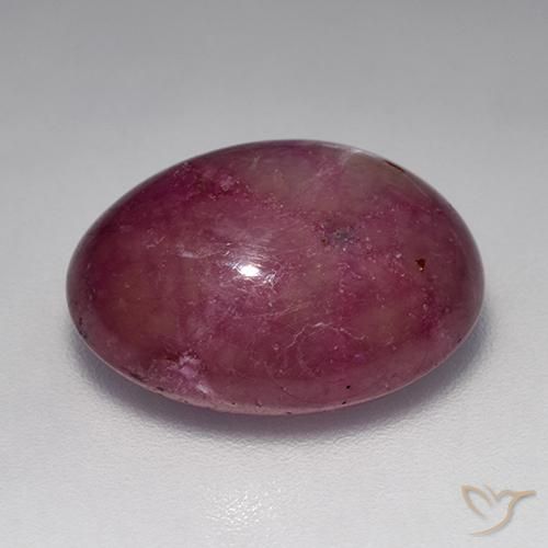 Rubino Stellato Viola medio-scuro naturale da 14.78 ct, Ovale, Opaco