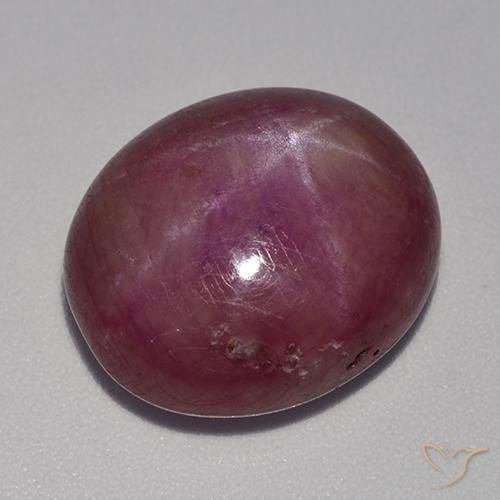 Rubino Stellato Viola medio naturale da 15.19 ct, Ovale, Opaco