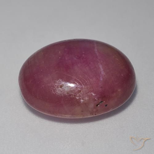 Rubino Stellato Viola medio naturale da 15.19 ct, Ovale, Opaco