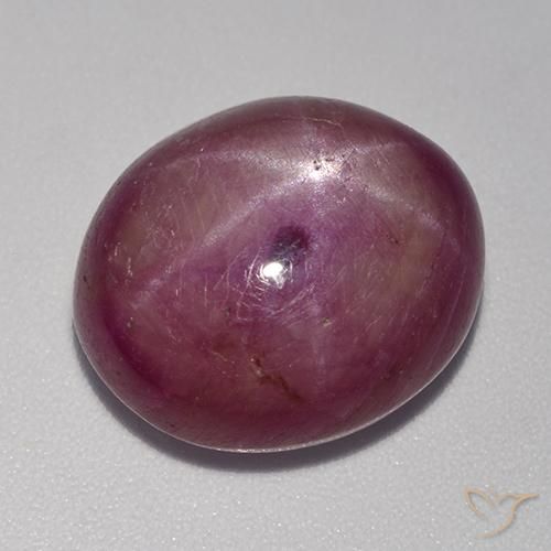Rubino Stellato Viola rossastro naturale da 15.67 ct, Ovale, Opaco