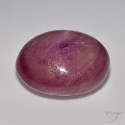 Rubino Stellato Viola rossastro naturale da 15.67 ct, Ovale, Opaco