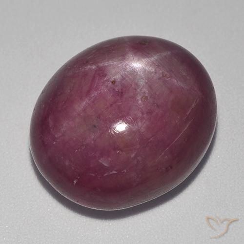 Rubino Stellato Magenta grigiastro naturale da 20.21 ct, Ovale, Opaco