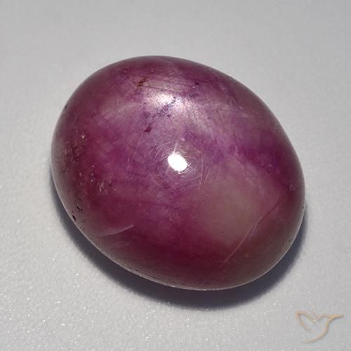 Rubino Stellato Viola rossastro naturale da 17.67 ct, Ovale, Opaco