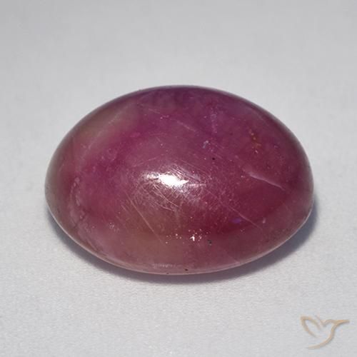 Rubino Stellato Viola rossastro naturale da 17.67 ct, Ovale, Opaco