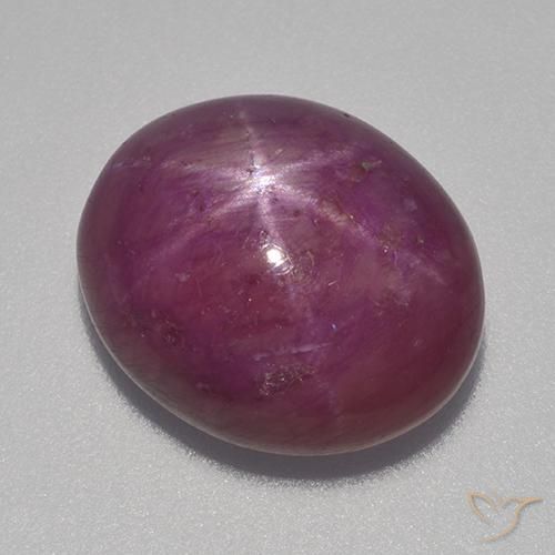 Rubino Stellato Viola medio-scuro naturale da 13.70 ct, Ovale, Opaco