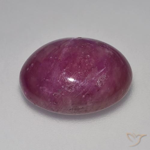 Rubino Stellato Viola medio-scuro naturale da 13.70 ct, Ovale, Opaco