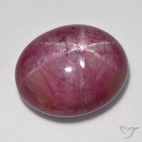 Rubino Stellato Viola medio-chiaro naturale da 16.94 ct, Ovale, Opaco