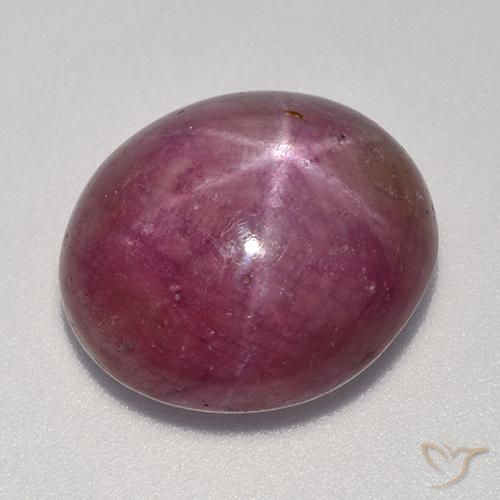 17.49ct Naturale Viola rossastro Rubino Stellato, Ovale, Traslucido